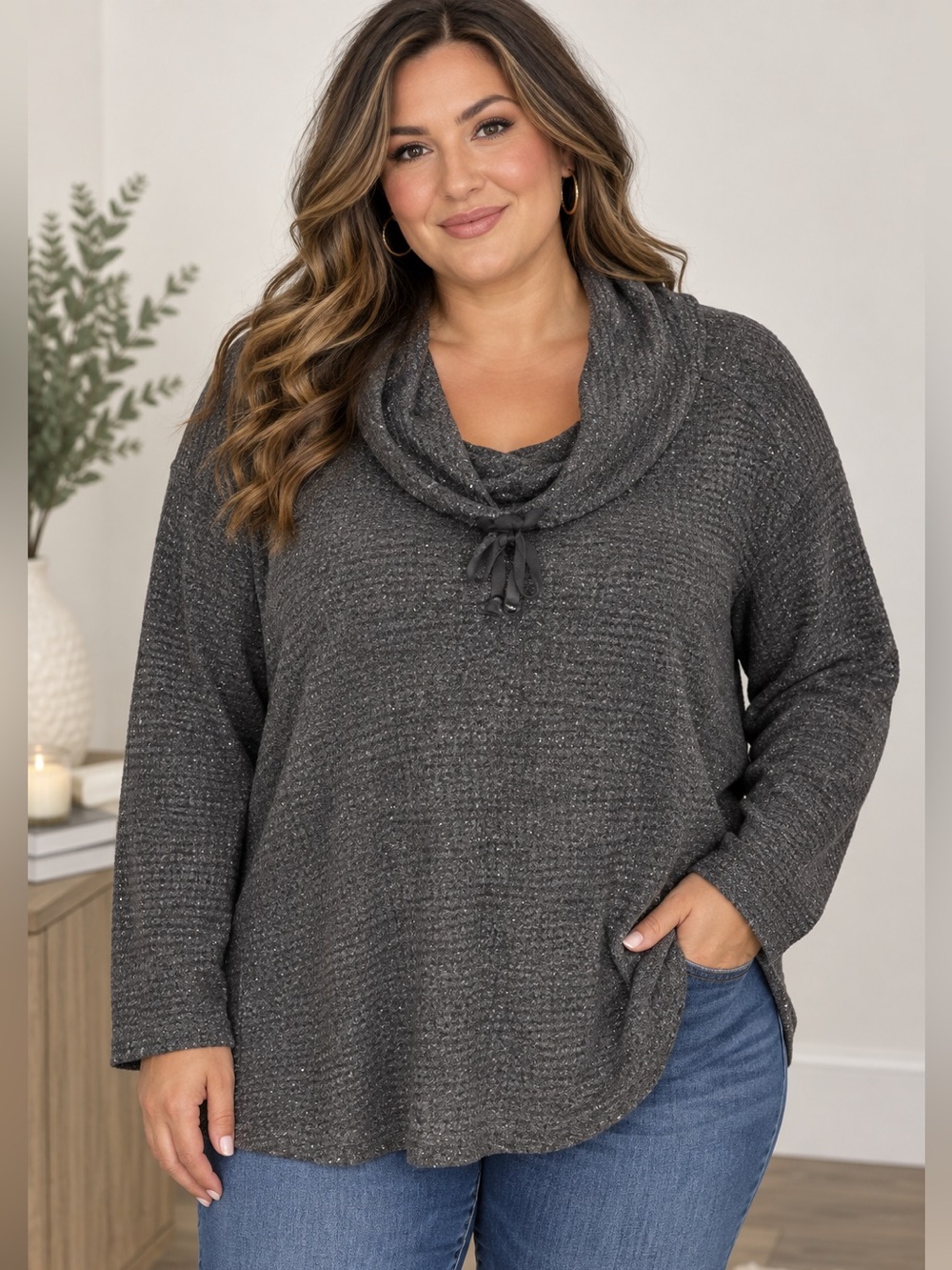 Lane Bryant Plus Size Cowl Neck Knit Top 18/20